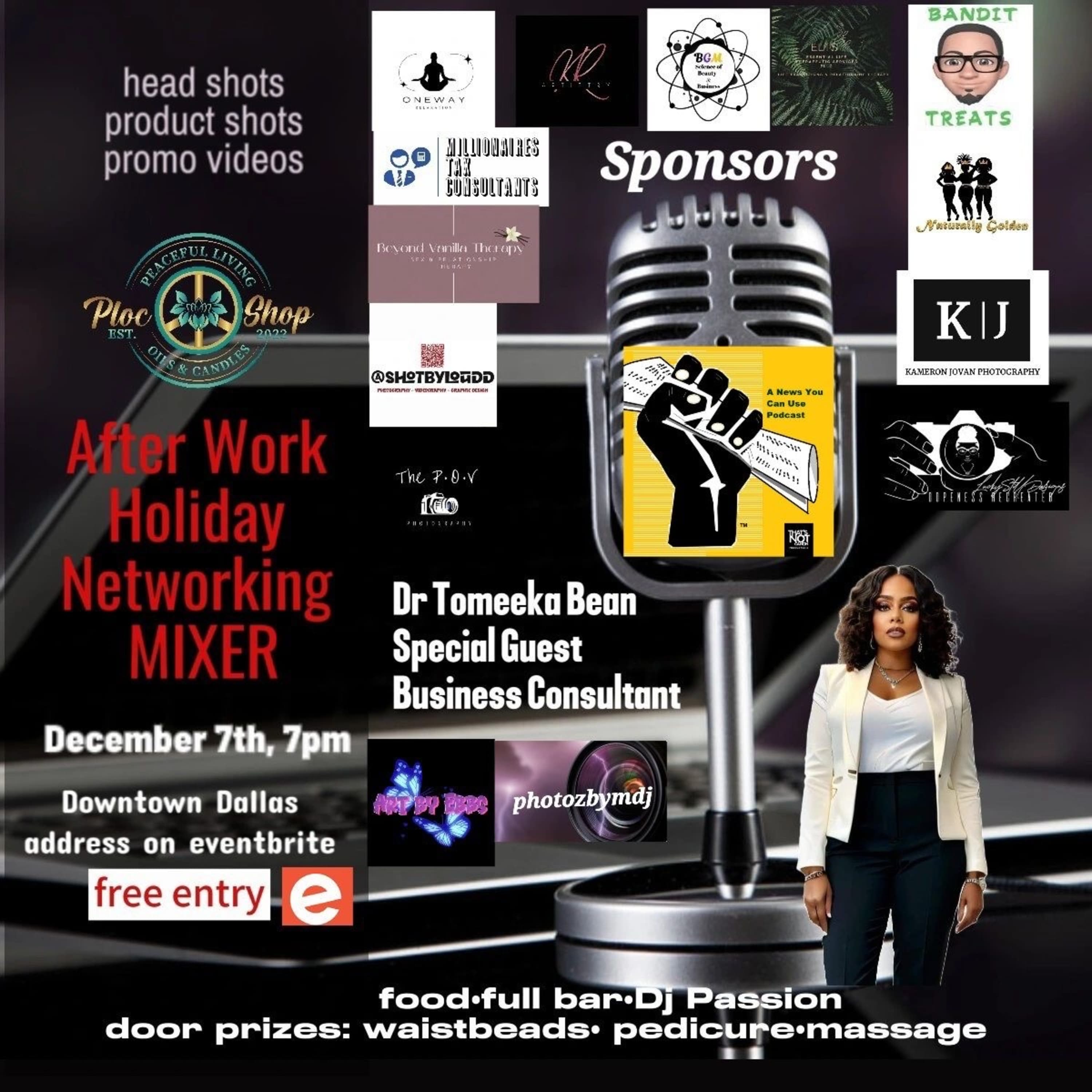 LIVE INTERVIEWS with Black biz owners at PLOC's Afterwork Holiday Network Mixer in Dallas TX